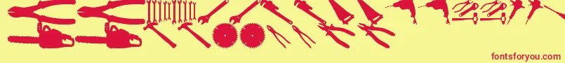 Czcionka ToolzTfb – czerwone czcionki na żółtym tle
