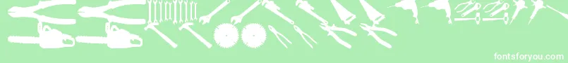 Czcionka ToolzTfb – białe czcionki na zielonym tle