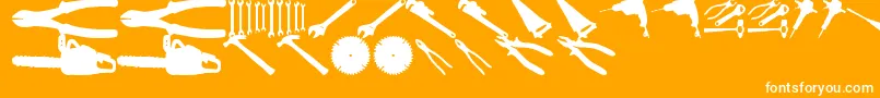 Czcionka ToolzTfb – białe czcionki na pomarańczowym tle