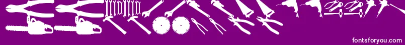 Czcionka ToolzTfb – białe czcionki na fioletowym tle