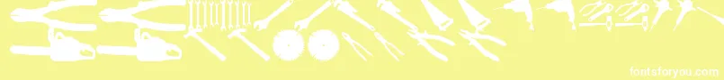Czcionka ToolzTfb – białe czcionki na żółtym tle