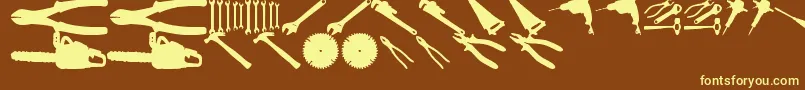 Czcionka ToolzTfb – żółte czcionki na brązowym tle