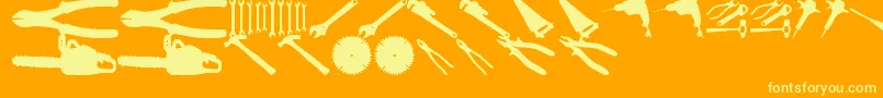Czcionka ToolzTfb – żółte czcionki na pomarańczowym tle