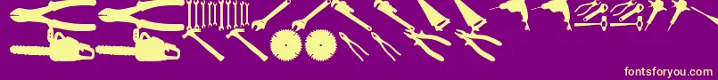 ToolzTfb-Schriftart – Gelbe Schriften auf violettem Hintergrund