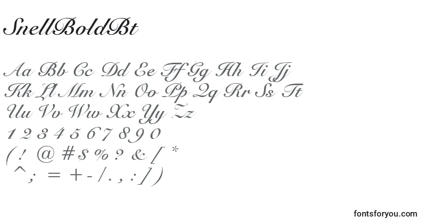 Czcionka SnellBoldBt – alfabet, cyfry, specjalne znaki