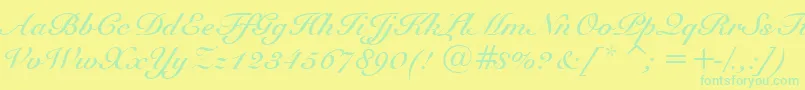 Police SnellBoldBt – polices vertes sur fond jaune