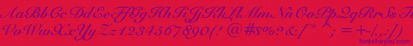 Fonte SnellBoldBt – fontes roxas em um fundo vermelho