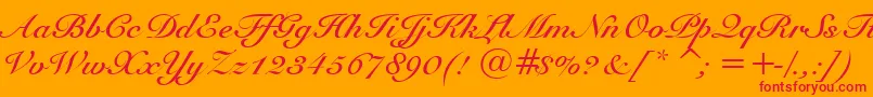 SnellBoldBt Font – Red Fonts on Orange Background