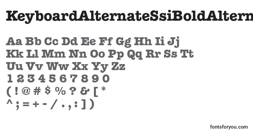 A fonte KeyboardAlternateSsiBoldAlternate – alfabeto, números, caracteres especiais