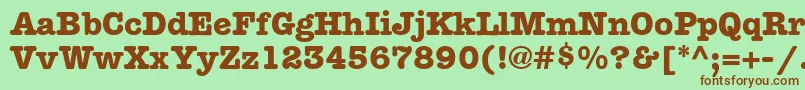 KeyboardAlternateSsiBoldAlternate Font – Brown Fonts on Green Background