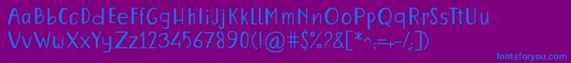 Hilona-fontti – siniset fontit violetilla taustalla