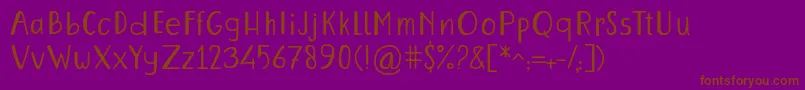 Hilona-fontti – ruskeat fontit violetilla taustalla