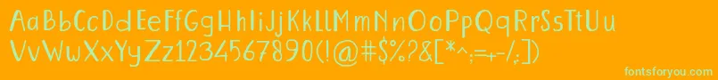 Hilona Font – Green Fonts on Orange Background