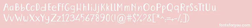 Hilona-Schriftart – Weiße Schriften auf rosa Hintergrund