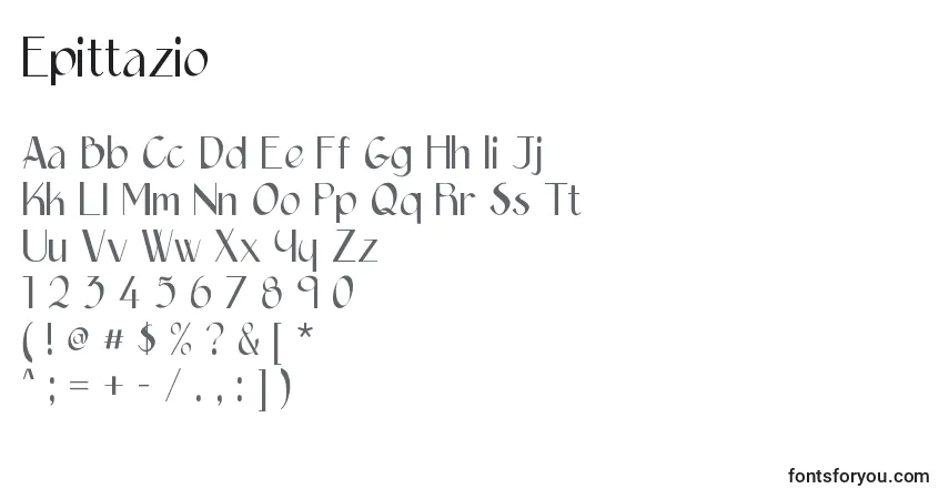 Epittazio-fontti – aakkoset, numerot, erikoismerkit