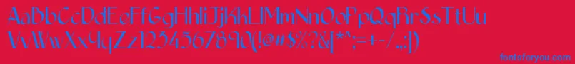 フォントEpittazio – 赤い背景に青い文字