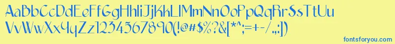 Epittazio-fontti – siniset fontit keltaisella taustalla