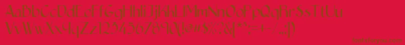 Epittazio-Schriftart – Braune Schriften auf rotem Hintergrund