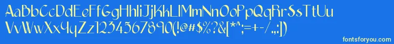 フォントEpittazio – 黄色の文字、青い背景