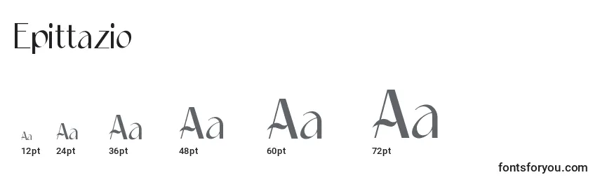 Размеры шрифта Epittazio