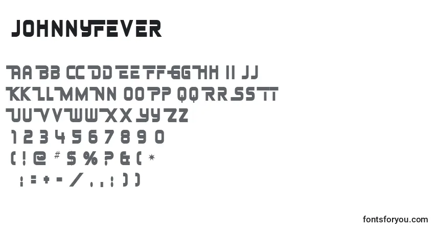 Шрифт JohnnyFever – алфавит, цифры, специальные символы