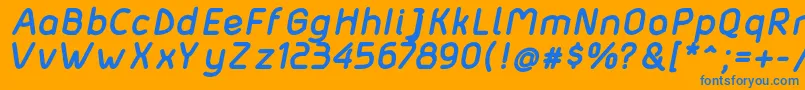 Weitere Informationen zur Matondobolditalic-Schriftart Matondobolditalic-Schriftart – Blaue Schriften auf orangefarbenem Hintergrund