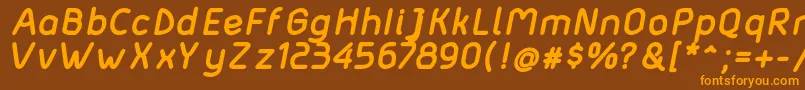 Matondobolditalic-Schriftart – Orangefarbene Schriften auf braunem Hintergrund