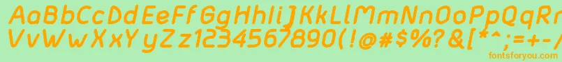 Matondobolditalic-Schriftart – Orangefarbene Schriften auf grünem Hintergrund