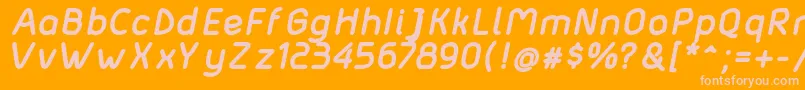 Fonte Matondobolditalic – fontes rosa em um fundo laranja