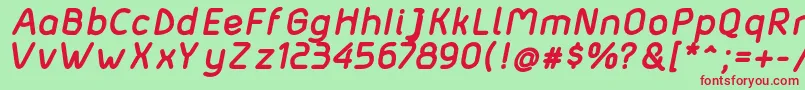 Matondobolditalic Font – Red Fonts on Green Background