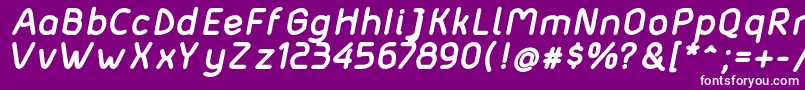 フォントMatondobolditalic – 紫の背景に白い文字