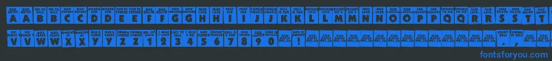 Fonte GodHatesWestboro – fontes azuis em um fundo preto