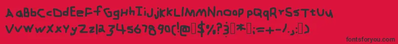 Zehkfont Font – Black Fonts on Red Background