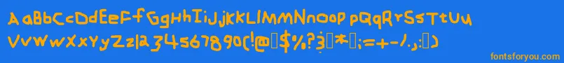 Zehkfont Font – Orange Fonts on Blue Background