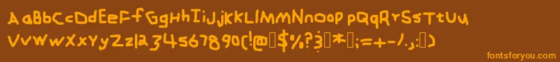 Zehkfont Font – Orange Fonts on Brown Background