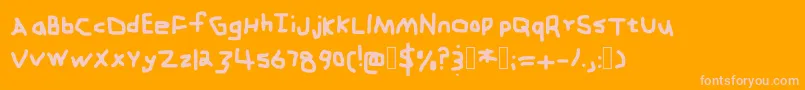 Zehkfont-Schriftart – Rosa Schriften auf orangefarbenem Hintergrund