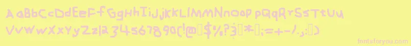 Zehkfont Font – Pink Fonts on Yellow Background