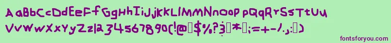 Zehkfont Font – Purple Fonts on Green Background