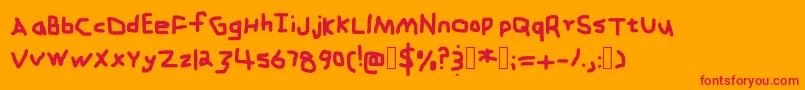 フォントZehkfont – オレンジの背景に赤い文字