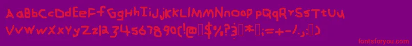 フォントZehkfont – 紫の背景に赤い文字