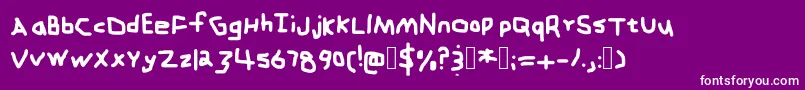Zehkfont-fontti – valkoiset fontit violetilla taustalla