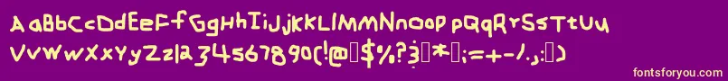 Zehkfont Font – Yellow Fonts on Purple Background