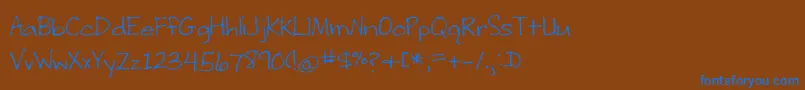 WritingStuff Font – Blue Fonts on Brown Background