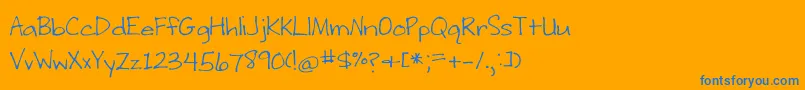 WritingStuff Font – Blue Fonts on Orange Background