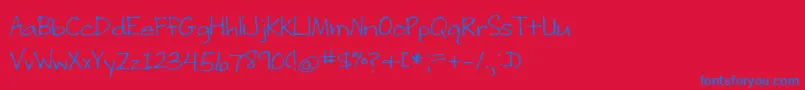 Police WritingStuff – polices bleues sur fond rouge