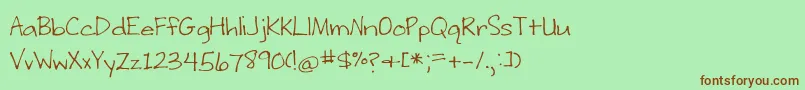 WritingStuff Font – Brown Fonts on Green Background
