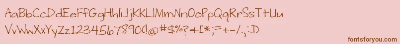 Шрифт WritingStuff – коричневые шрифты на розовом фоне