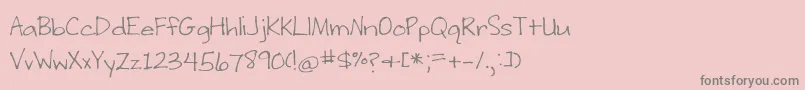 WritingStuff Font – Gray Fonts on Pink Background