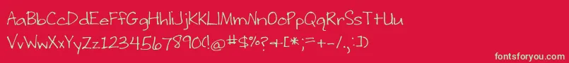 WritingStuff Font – Green Fonts on Red Background