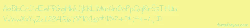 WritingStuff Font – Green Fonts on Yellow Background